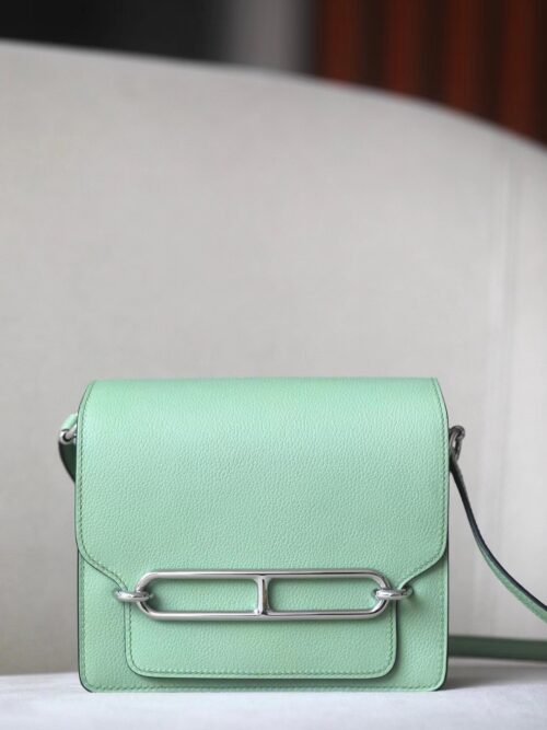 Hermès Roulis evercolor 31 Avocado green Silver Hardware 19cm Full Handmade