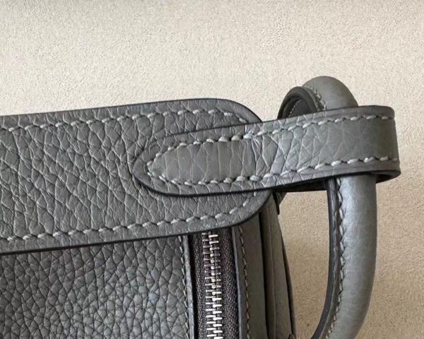 a7cf89e754ef0a6 Hermès mini Lindy TC clemence OL Deep Grey Silver Hardware 19cm Full Handmade