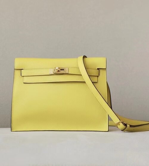 Hermes Kelly Dance evercolor 90 Naples yellow Gold Hardware 22cm Full Handmade