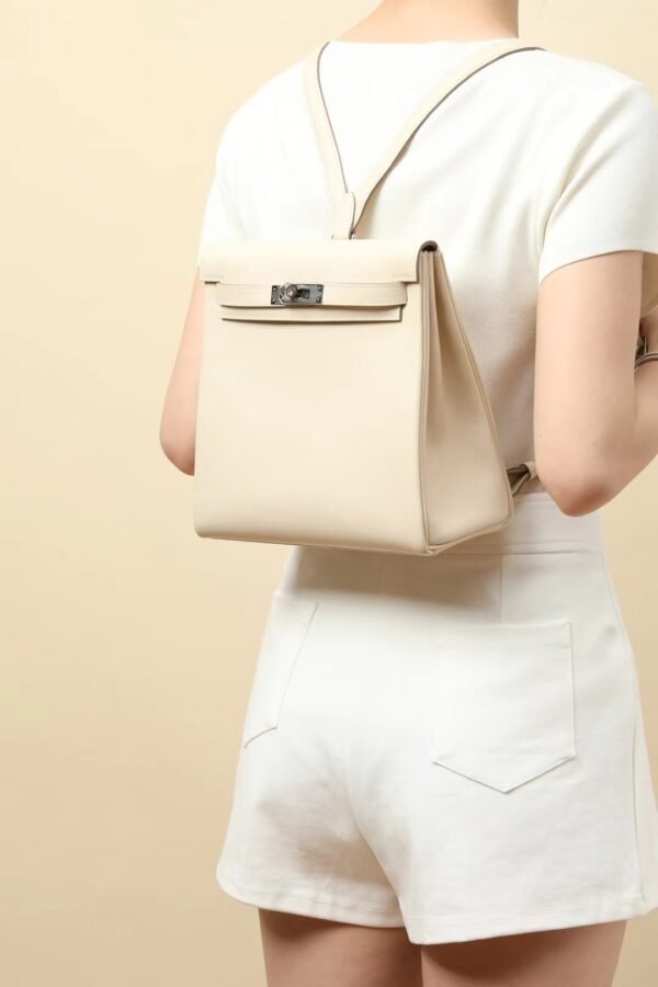 GPC Mode Kelly ado Togo Leather Cream White Silver Hardware 22cm Full Handmade