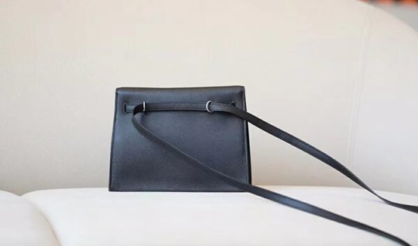 Hermes Kelly dance evercolor CK89 Black Silver Hardware 22cm Full Handmade