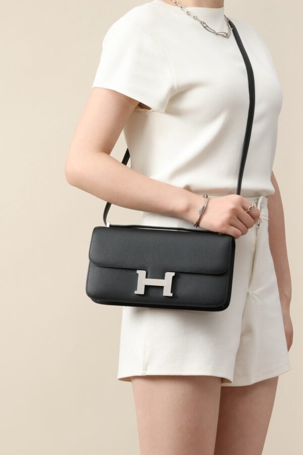 abaad8d72589750 GPC Mode Constance Elan Epsom CK89 Black Silver Hardware 24cm Full Handmade