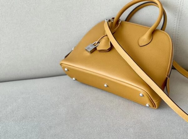 Hermes Bolide Epsom Leather 2S Sesame yellow Silver Hardware 26cm Full Handmade