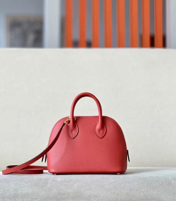 Hermes mini Bolide Evercolor Red & Pink Gold Hardware 18cm Full Handmade