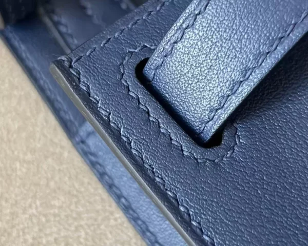 Hermès Mini Jypsiere Swift 73 Gem Blue Silver Hardware 23cm Full Handmade