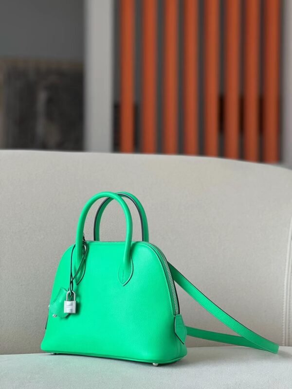 Hermes Bolide Evercolor 0Z fresh Green & 0S Light Green Silver Hardware 26cm Full Handmade