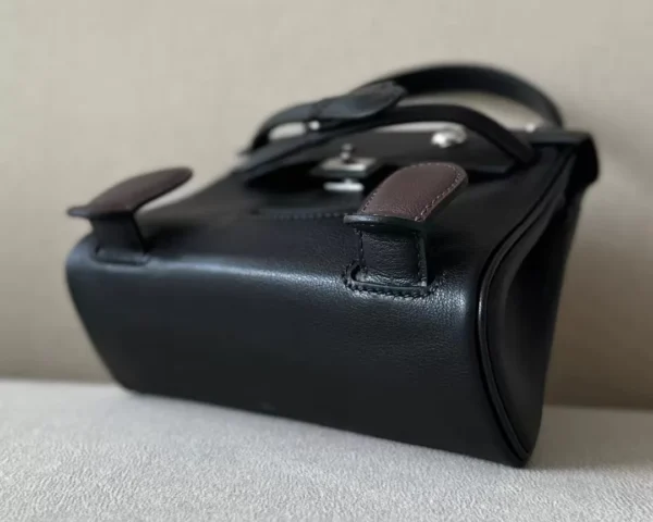 Hermès Kelly dolly Swift CK89 Black & 4A Coffee Silver Hardware 16cm Full Handmade