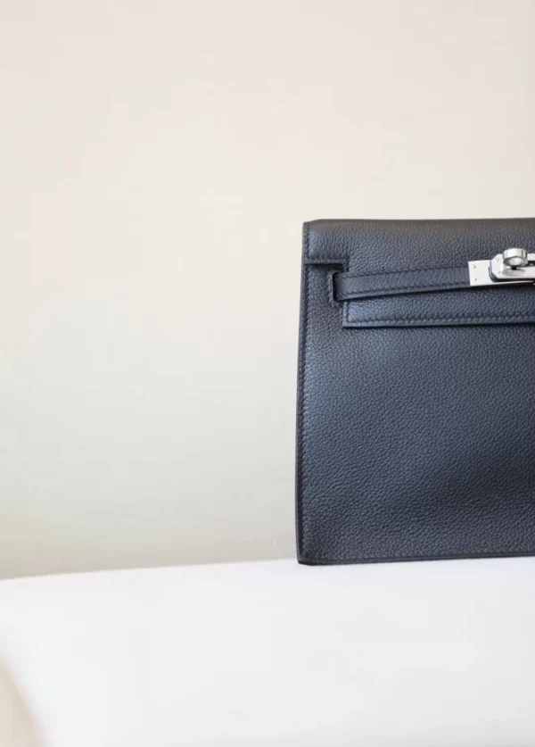 Hermès Kelly dance evercolor CK89 Black Silver Hardware 22cm Full Handmade