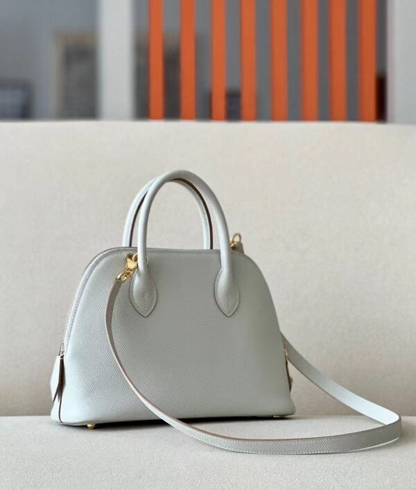 Hermes Bolide Epsom Pearl grey & Pink Gold Hardware 26cm Full Handmade