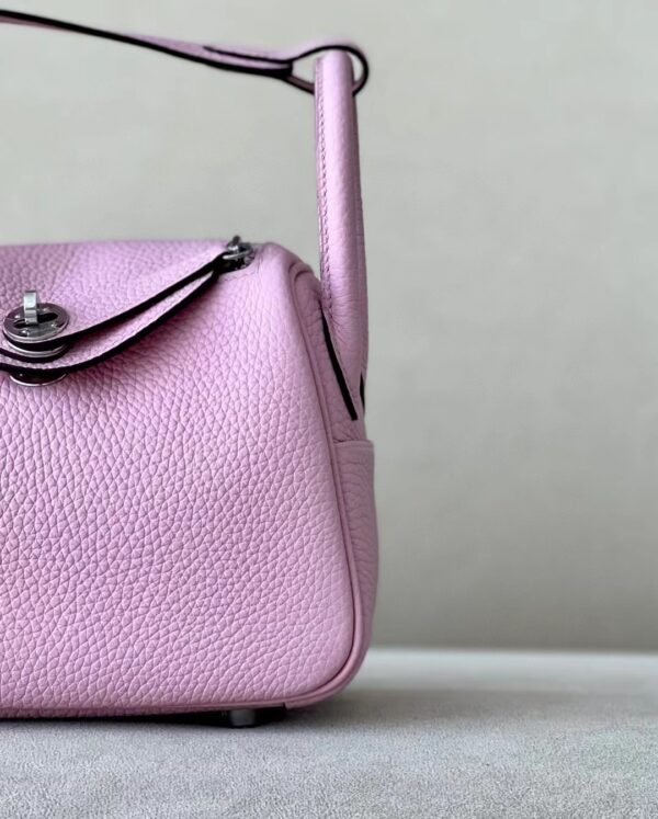 Hermès mini Lindy clemence X9 mallow purple Silver Hardware 19cm Full Handmade