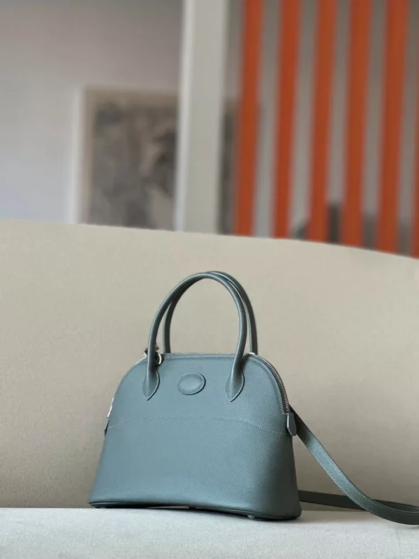 Hermès Bolide Epsom 63 Almond green Silver Hardware 27cm Full Handmade