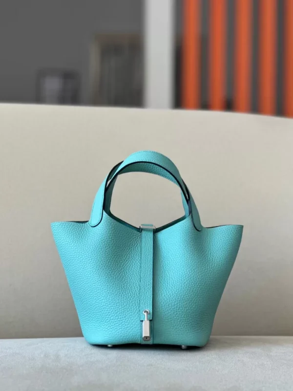 b0973c5656fee23-jpg Hermès Picotin TC 3P Macaron blue Silver Hardware 18cm Full Handmade