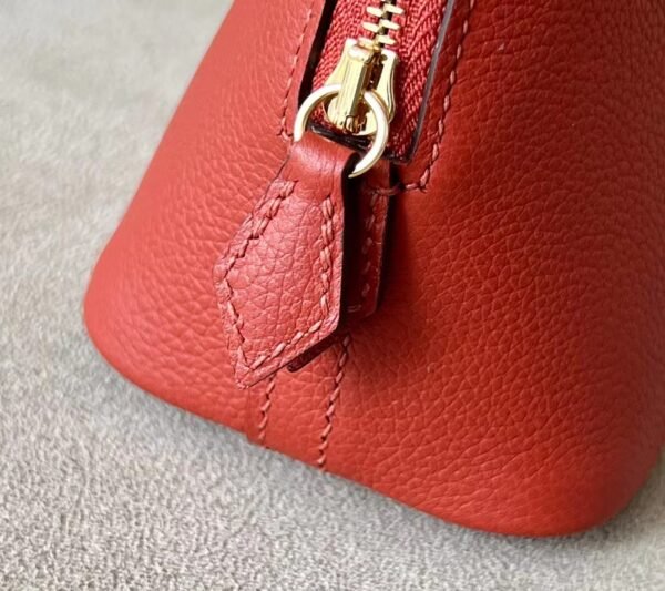 Hermes mini Bolide Evercolor Red & Pink Gold Hardware 18cm Full Handmade
