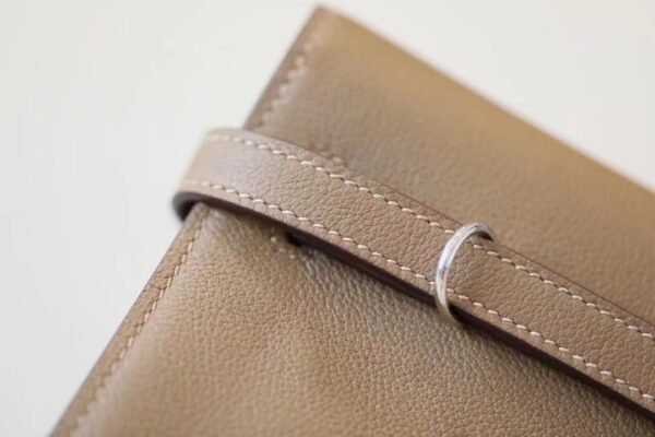 Hermes Kelly dance evercolor Do Deep Etoupe Brown Silver Hardware 22cm Full Handmade