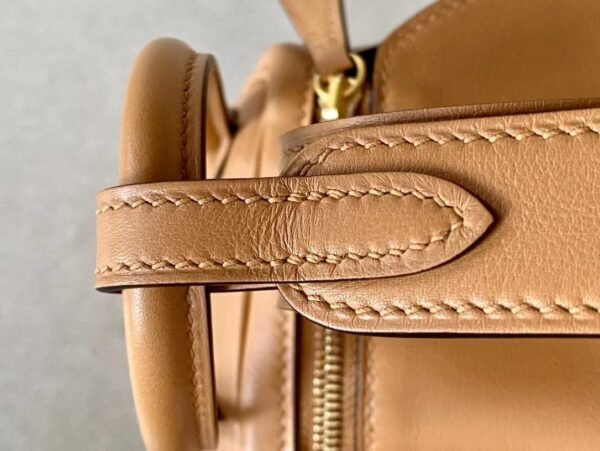 Hermès Mini Lindy Swift OM Tea Khaki & X9 mallow purple Gold Hardware 19cm Full Handmade