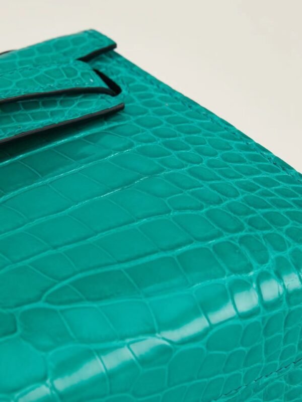 b2c952e2456fcb5 GPC Mode mini kelly shiny alligator crocodile Imperial green Silver Hardware 19cm Full Handmade