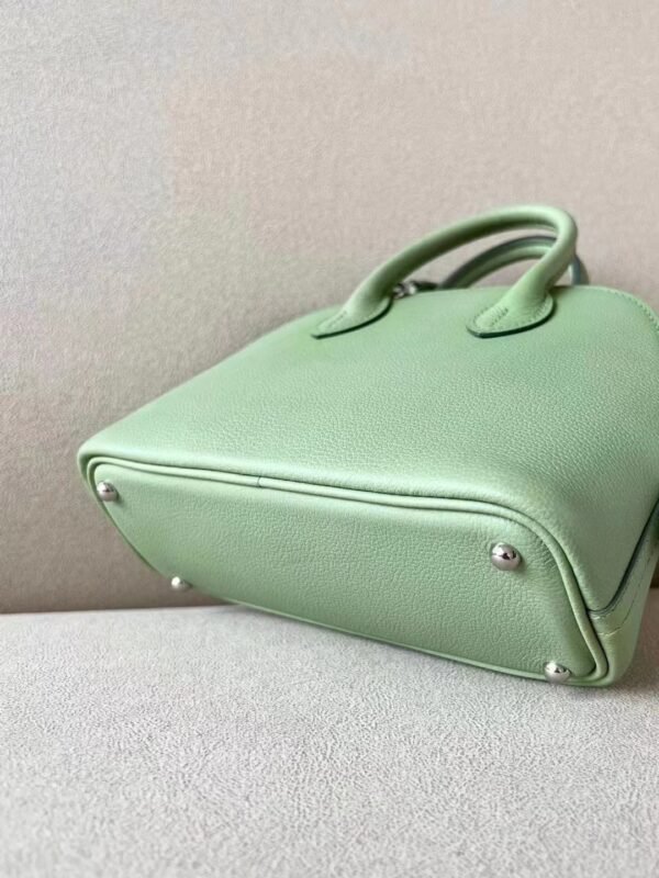 Hermès mini Bolide Chevre 3I Avocado green Silver Hardware 18cm Full Handmade