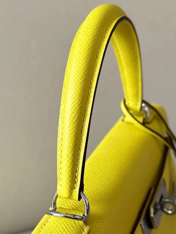 b4604797f8eb16d-jpg Hermès Kelly Epsom 9R Lemon yellow Silver Hardware 28cm Full Handmade