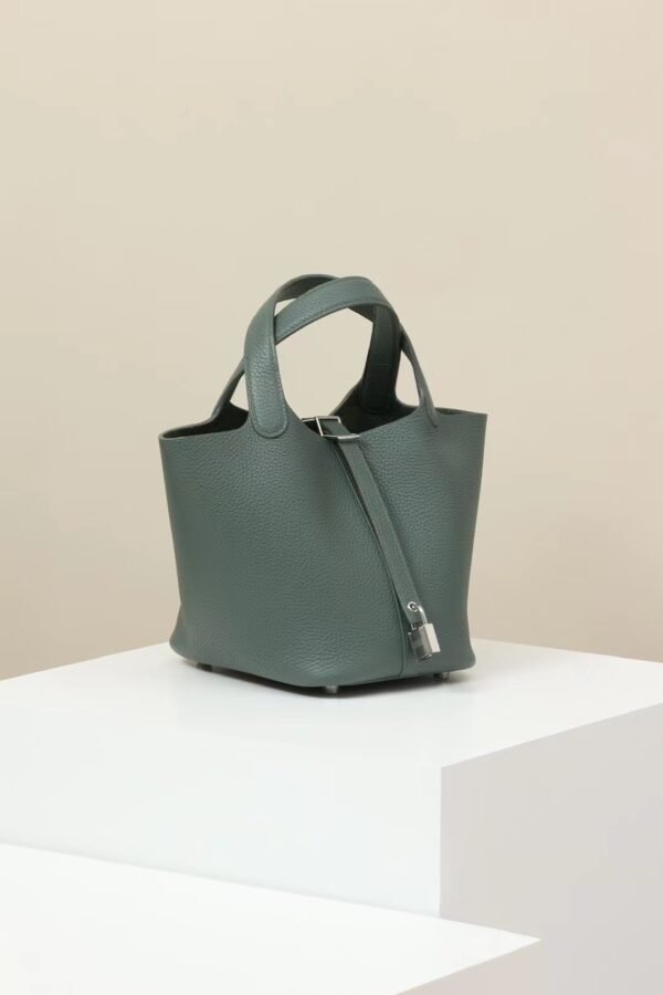 GPC Mode Picotin TC Leather CK63 Almond green Silver Hardware 18cm Full Handmade