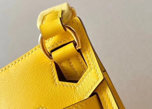 Hermes Mini Jypsiere Evercolor 9O Naples yellow Gold Hardware 23cm Full Handmade