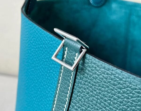 Hermes Picotin TC Leather cyan & Dark Green Silver Hardware 22cm Full Handmade