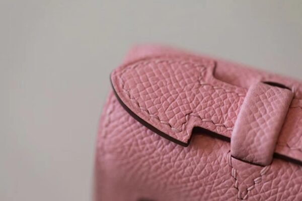 Hermes Mini Kelly Pochette Epsom Pink Silver Hardware 22cm Full Handmade