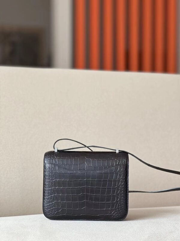 Hermes Constance Matte Alligator crocodile CK89 Black Silver Hardware 18cm Full Handmade