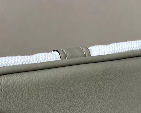 Hermès Picotin Canvas & Swift 8Q Rice White & Olive green Gold Hardware 18cm Full Handmade