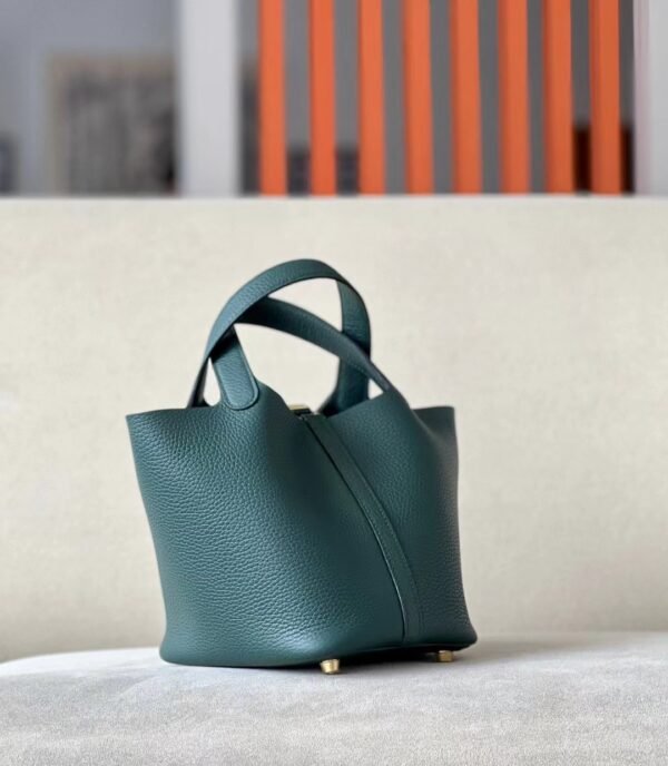 Hermes Picotin TC Leather 60 Cypress green Gold Hardware 18cm Full Handmade