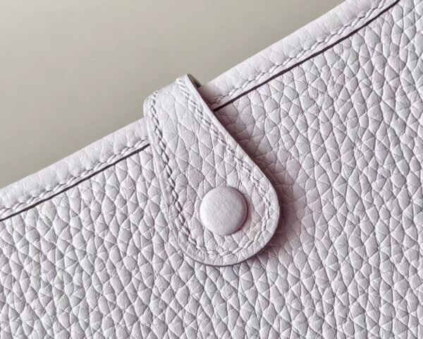 Hermes Mini Evelyne TC 09 Light Purple Silver Hardware 17cm Full Handmade