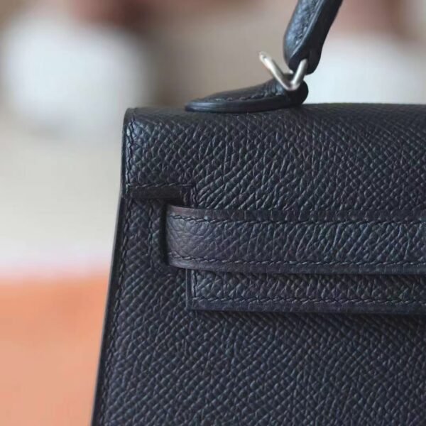 GPC Mode Mini kelly Epsom CK89 Black Silver Hardware 19cm Full Handmade