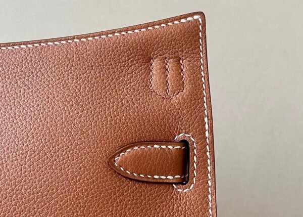 Hermes Mini Jypsiere Evercolor CK37 Golden Brown Gold Hardware 23cm Full Handmade