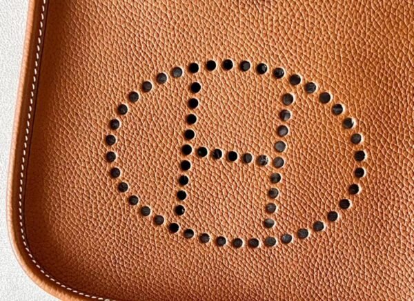 Hermes Mini Evelyne Barenia CK37 Golden Brown Gold Hardware 17cm Full Handmade