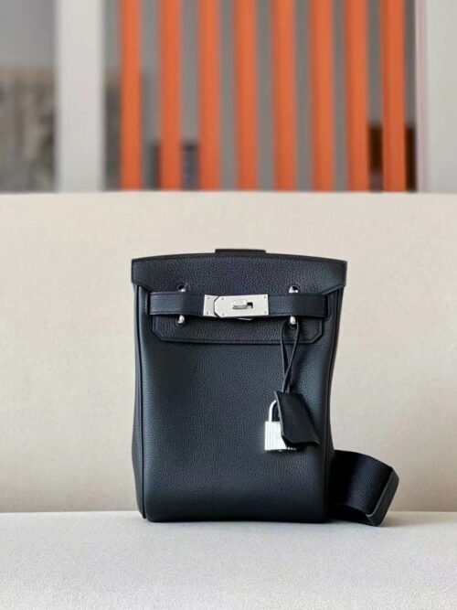 Hermes Kelly Hacados Togo CK89 Black Silver Hardware 18cm Full Handmade