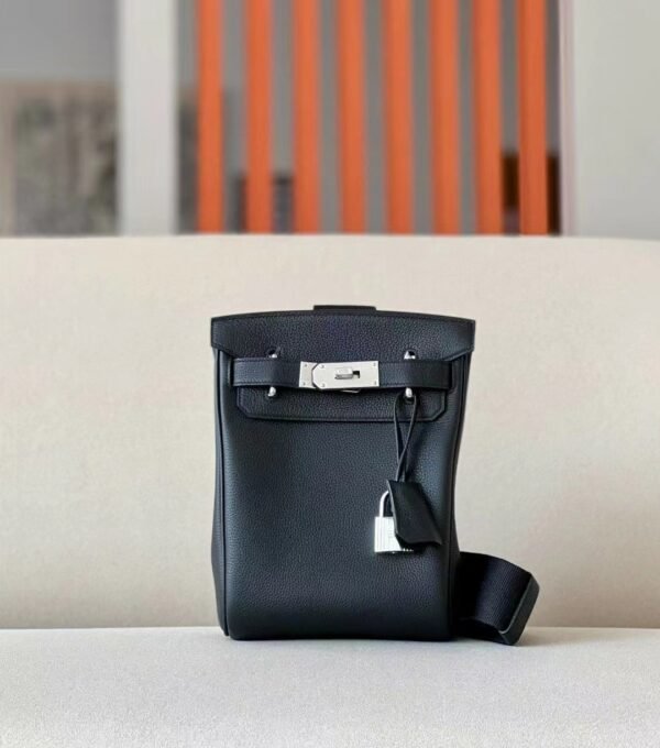 Hermes Kelly Hacados Togo CK89 Black Silver Hardware 18cm Full Handmade