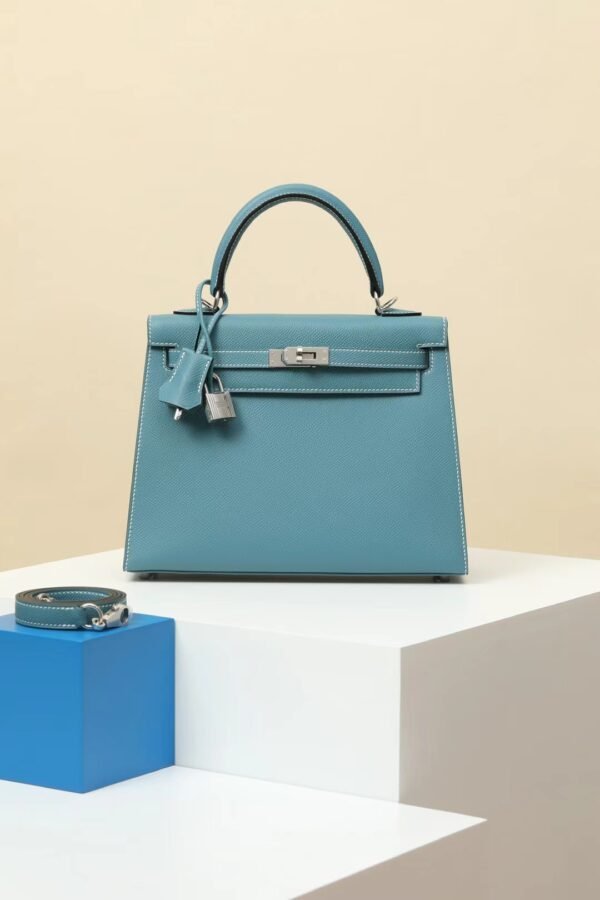 GPC Mode Kelly Epsom D2 New denim blue Silver Hardware 25cm Full Handmade