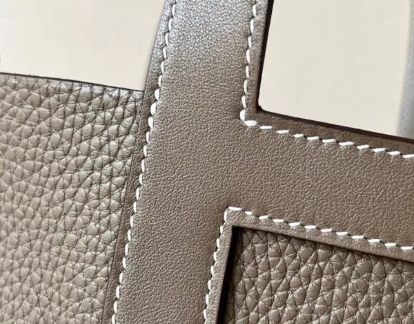 bd7ed9a95e78523-1 Hermes Picotin TC Leather Etoupe Grey Silver Hardware 18cm Full Handmade