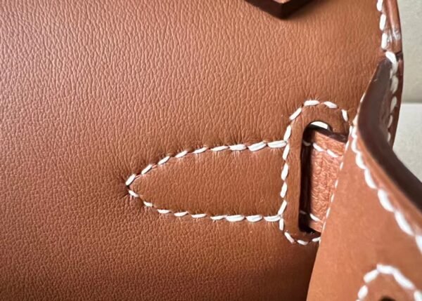 Hermes Mini Jypsiere Evercolor CK37 Golden Brown Gold Hardware 23cm Full Handmade