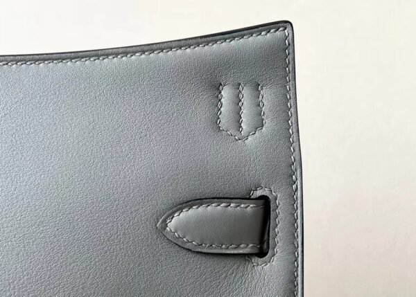 Hermes Mini Jypsiere Evercolor OL Grey Gold Hardware 23cm Full Handmade