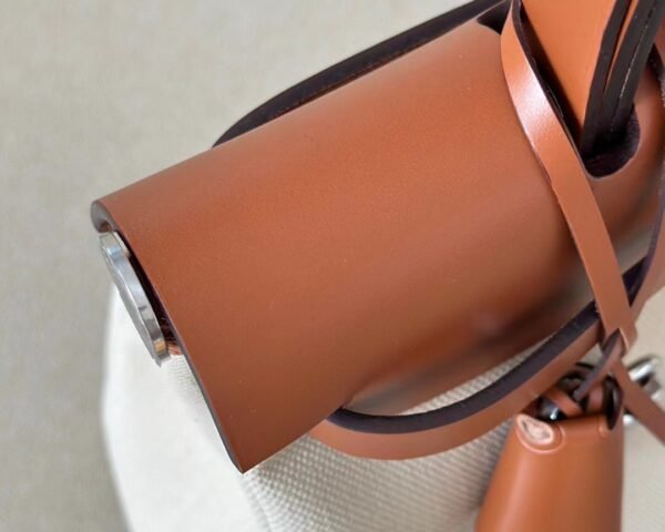 GPC Mode Herbag Barenia & Canvas off-white & Brown Silver Hardware 31cm Full Handmade