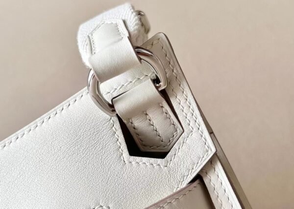 Hermes Mini Jypsiere Evercolor 0T Ice White Silver Hardware 23cm Full Handmade