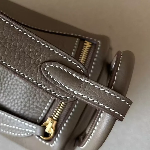 bf67085ae3d7ec8-jpg Hermès Mini Lindy clemence CK18 Etoupe Grey Gold Hardware 19cm Full Handmade