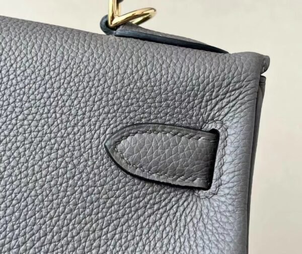 Hermes Kelly Togo CK18 Etoupe Grey Silver Hardware 28cm Full Handmade