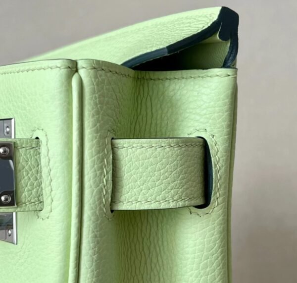 Hermes Kelly hac a dos Togo Y6 Fresh green Silver Hardware 22cm Full Handmade