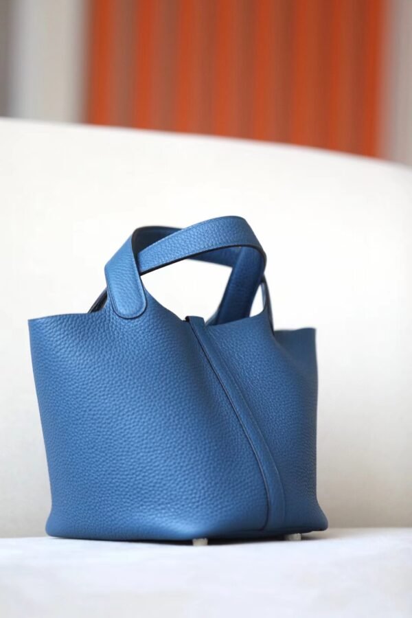 Hermès picotin TC S4 Deep Blue Silver Hardware 18cm Full Handmade