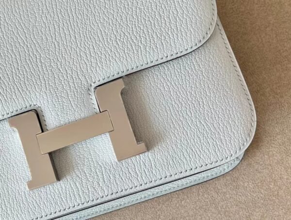 Hermes Constance Chevre TO Light Blue Silver Hardware 18cm Full Handmade