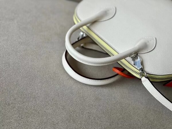 Hermes Bolide Epsom Nata & 9R Lemon yellow & Deep orange Silver Hardware 26cm Full Handmade