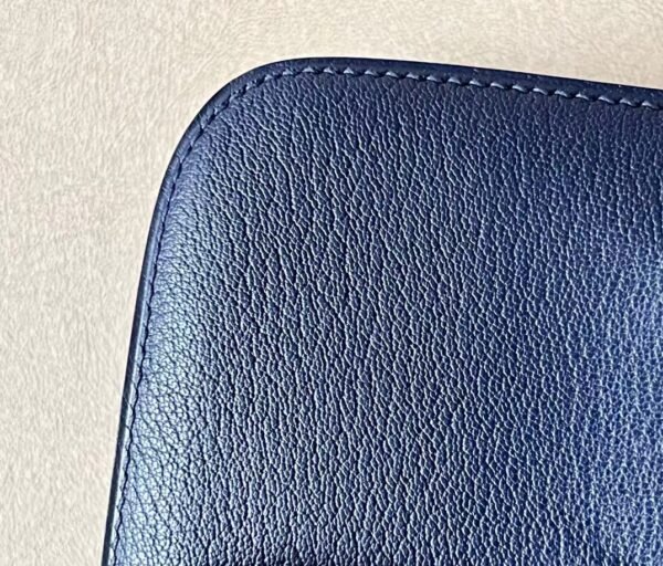 Hermes Constance Chevre Blue Silver Hardware 23cm Full Handmade