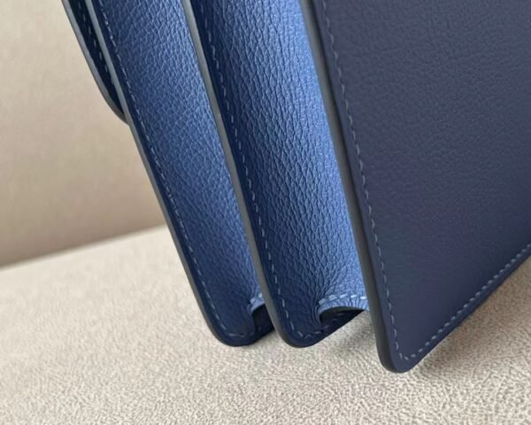 c2b847d40b94a0f Hermes Roulis Evercolor R2 Blue Agate Silver Hardware 19cm Full Handmade