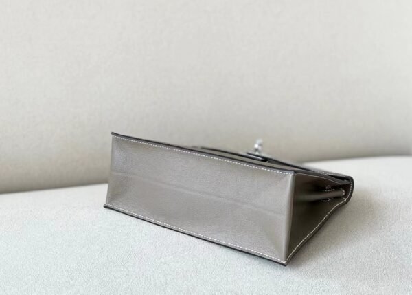 Hermes Kelly dance Swift CK18 Etoupe Grey Silver Hardware 22cm Full Handmade